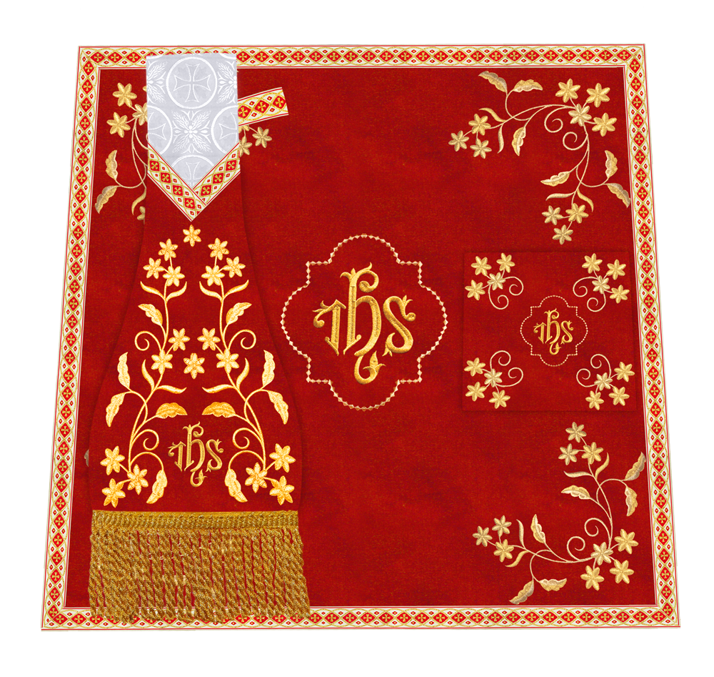 Catholic Altar Mass Set with Embroidered Motif