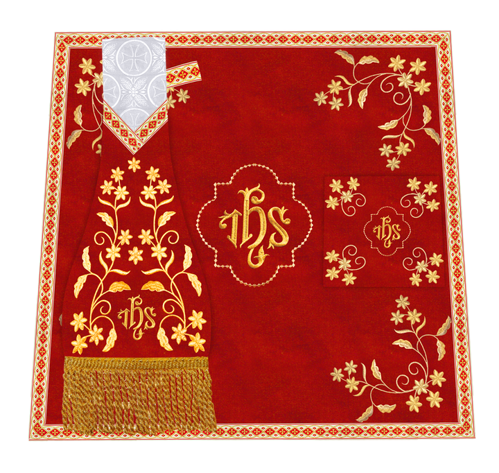 Catholic Altar Mass Set with Embroidered Motif