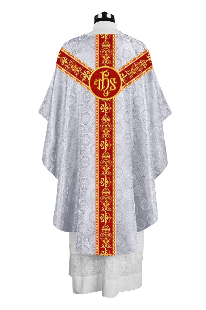 Elegant Gothic Chasuble with Embroidered Motif & Y-type Orphrey