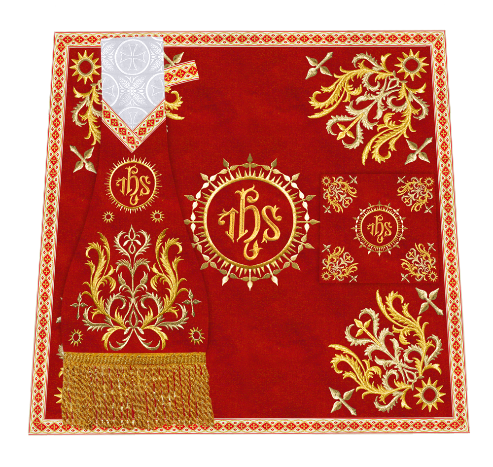 Elegant  church mass set with Embroidered Motif
