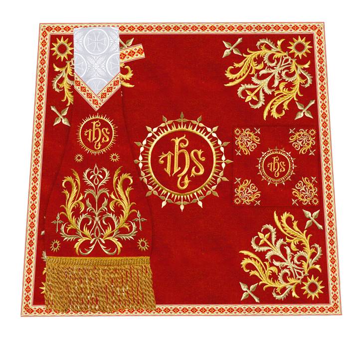 Elegant  church mass set with Embroidered Motif