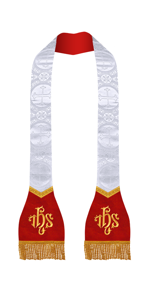 Spiritual Roman Stole with Embroidered Motif