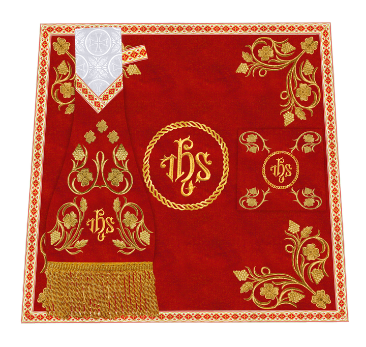 Embroidered Altar Cloth Embellished with Spiritual Motifs