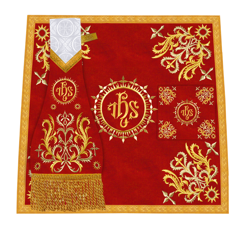 Premium Altar Mass Set with Ornate Embroidered Trims