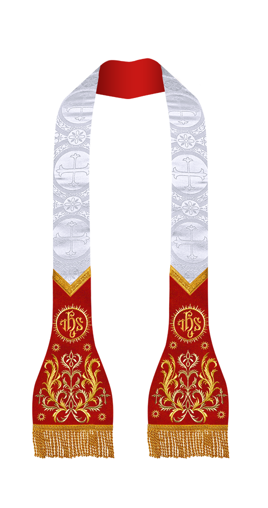 Catholic Stole with embroidery motif