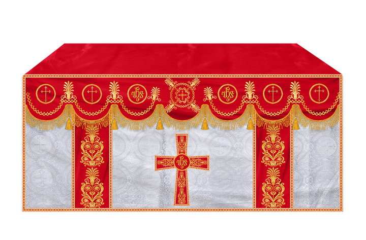 Altar Cloth with Embroidered Motif and Trims