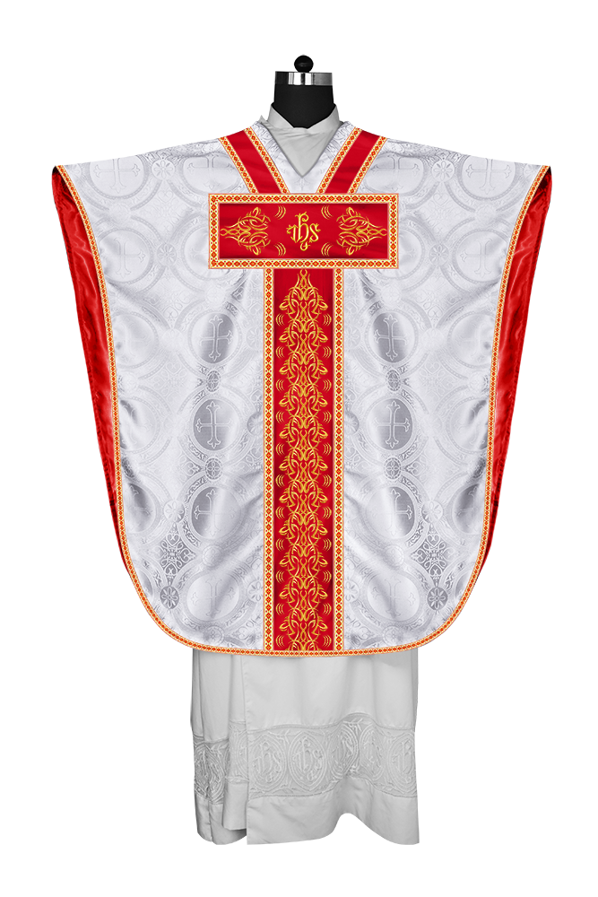 Borromean Chasuble Vestment With Braided Orphrey and Trims