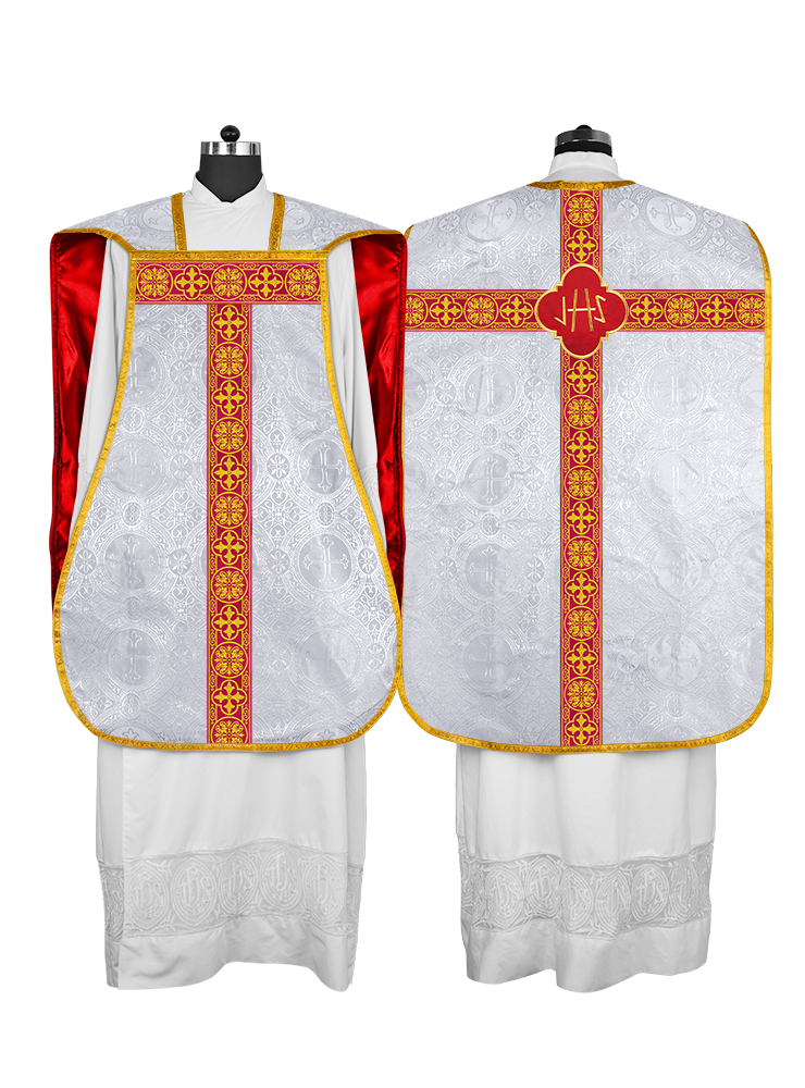 Roman Chasuble Fiddleback with Braided Trims