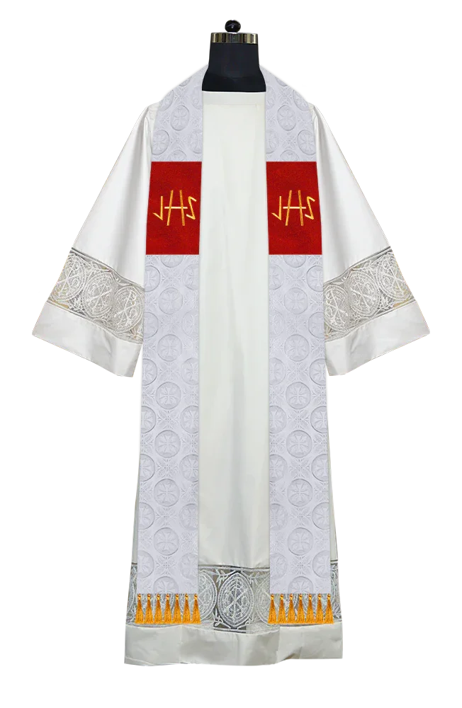 Ordination Stole with Embroidered Spiritual Motif