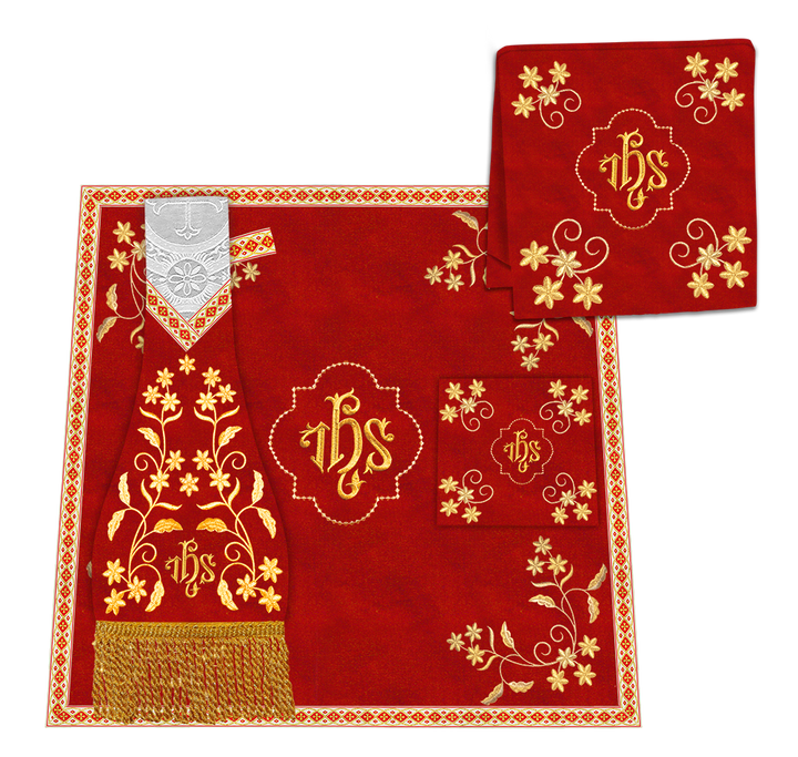 Gothic Chasuble Vestments With Floral Design and Trims