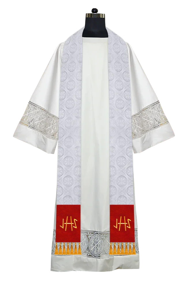 Ordination Stole with Embroidered Spiritual Motif