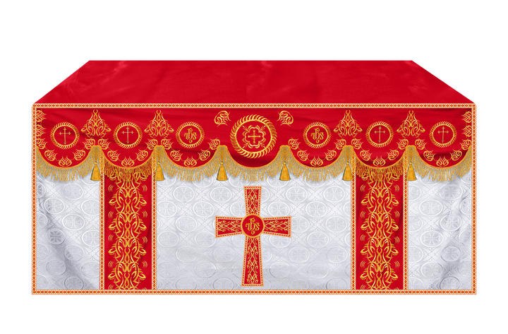 Church Altar Frontal with Ornate Embroidery & Spiritual Motifs
