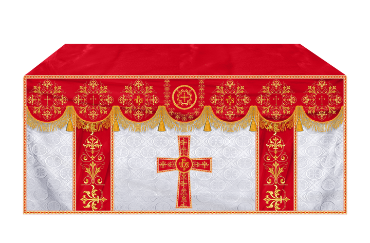 Embroidered Liturgical Church Altar Cloth with Spiritual Motif