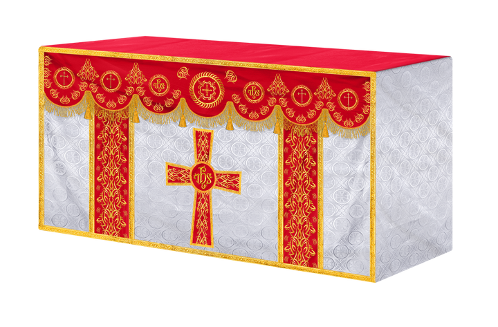 Liturgical Altar Table Cloth with Elegant Embroidery Trims
