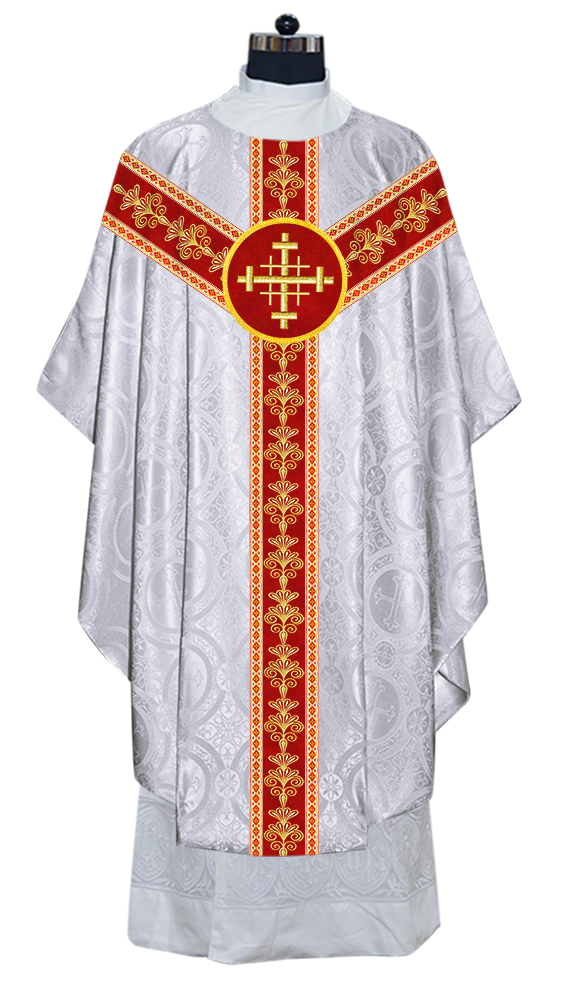 Gothic Chasuble Vestments With  Liturgical Motifs and Trims