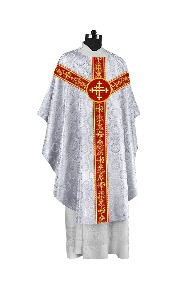 Elegant Gothic Chasuble with Embroidered Motif & Y-type Orphrey