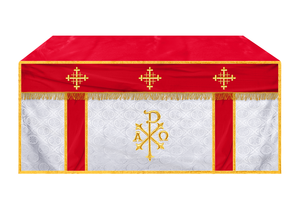Church Altar Cloth with Embroidered PAX and Cross