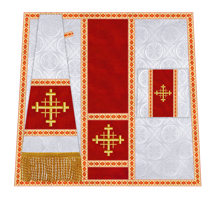 Traditional Altar Mass Set with  Embroidered Motifs