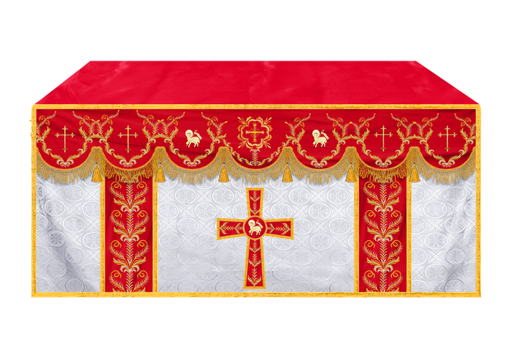Handcrafted Church Altar Cloth with Detailed Embroidered Trims