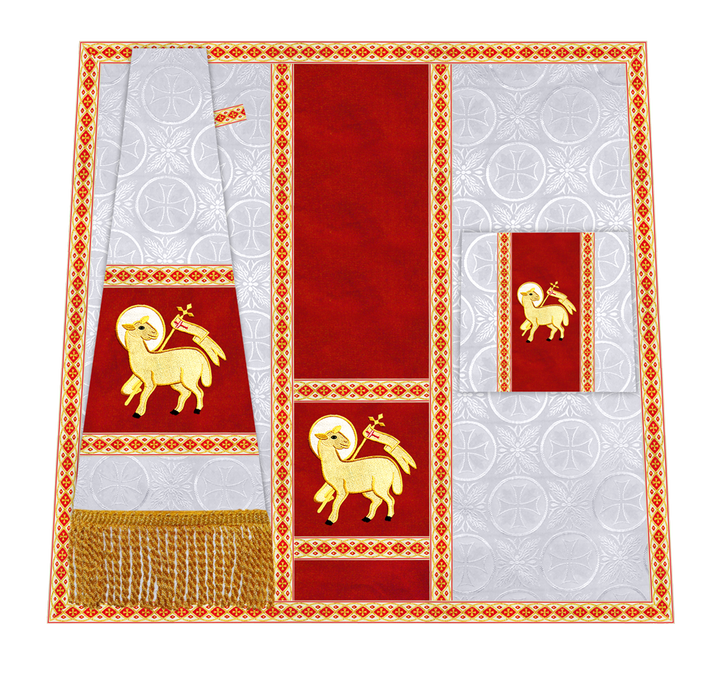Traditional Altar Mass Set with  Embroidered Motifs