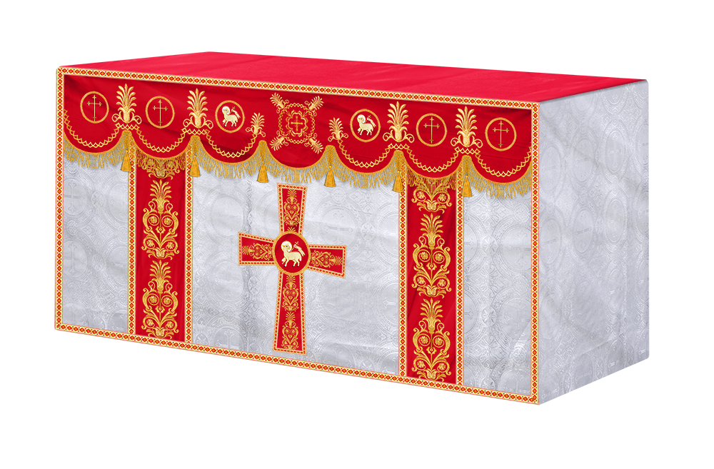 Altar Cloth with Embroidered Motif and Trims
