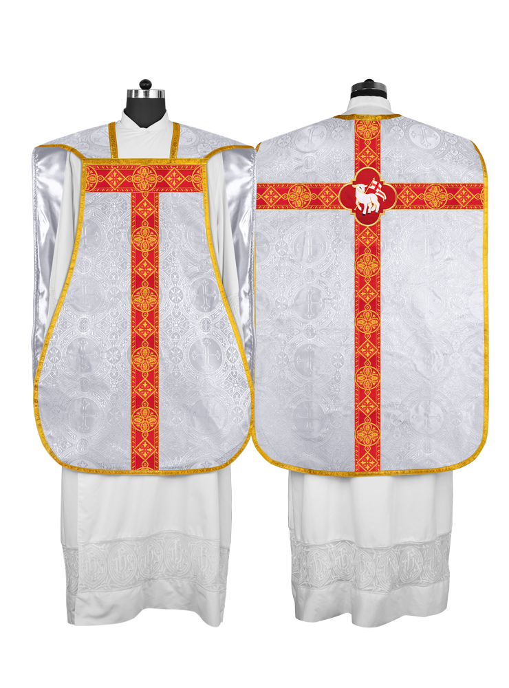 Vestimentas de casulla romana con orfebrería trenzada 