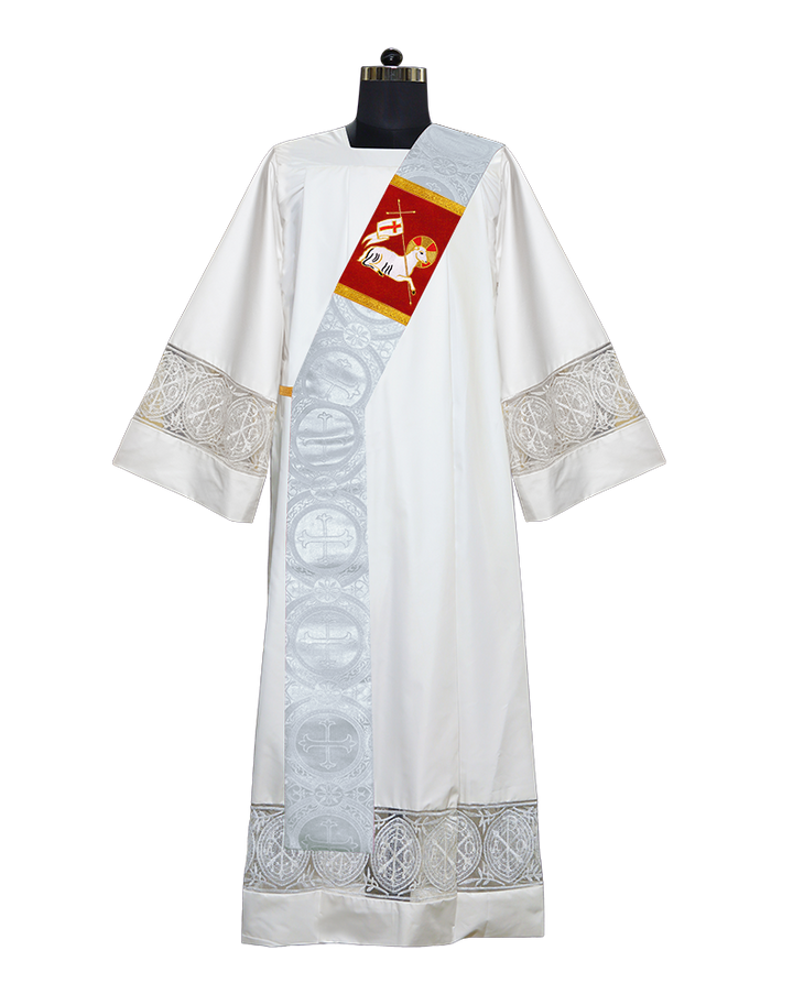 Deacon Stole with Embroidered Spiritual Lamb Motif