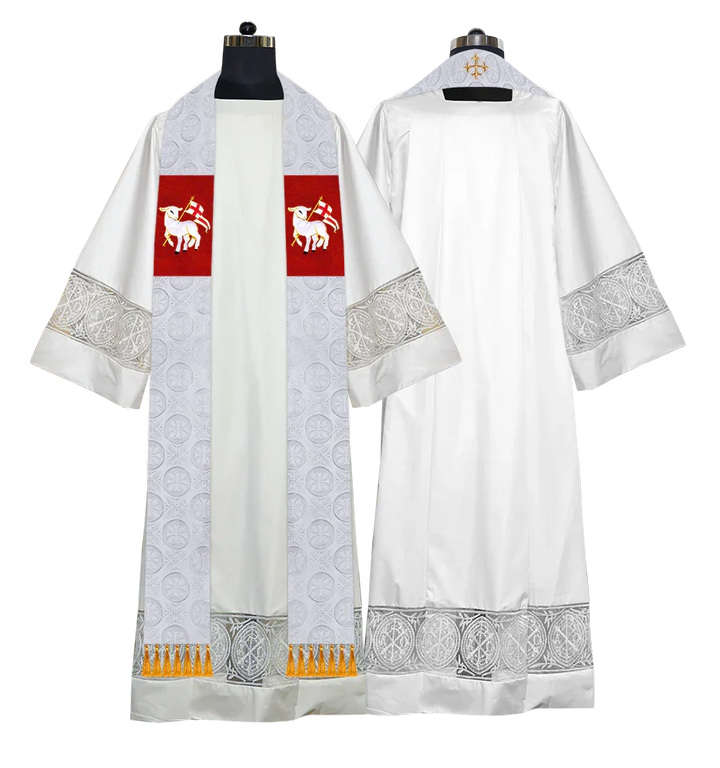 Ordination Stole with Embroidered Spiritual Motif