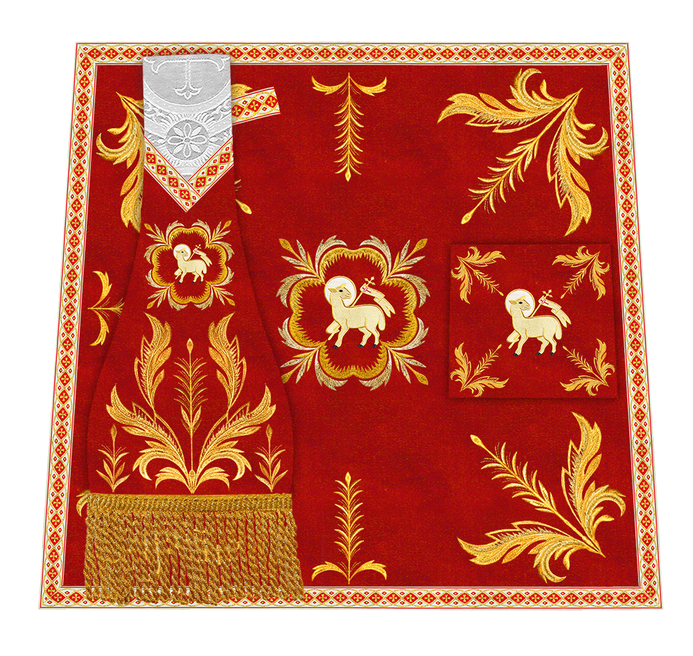 Roman Chasuble Vestment With Detailed Orphrey