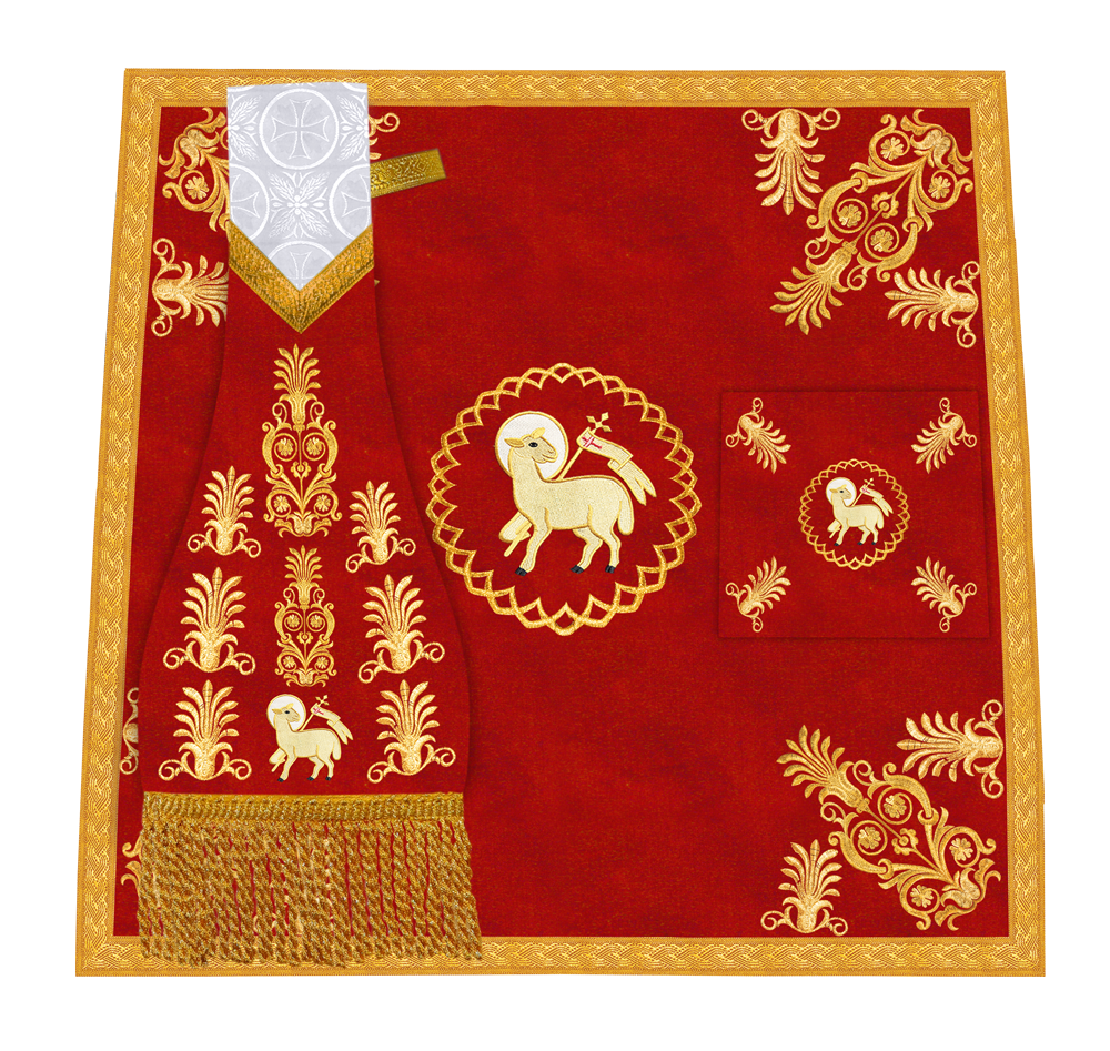 Liturgical Church Mass Set with Ornate Embroidered Details