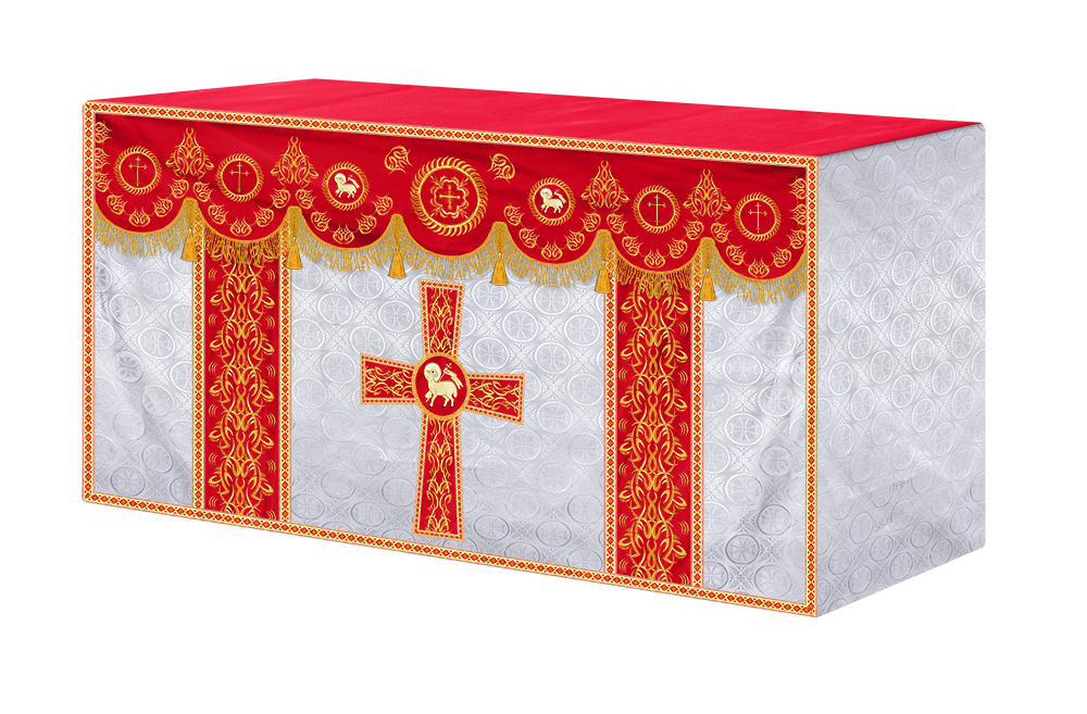 Church Altar Frontal with Ornate Embroidery & Spiritual Motifs