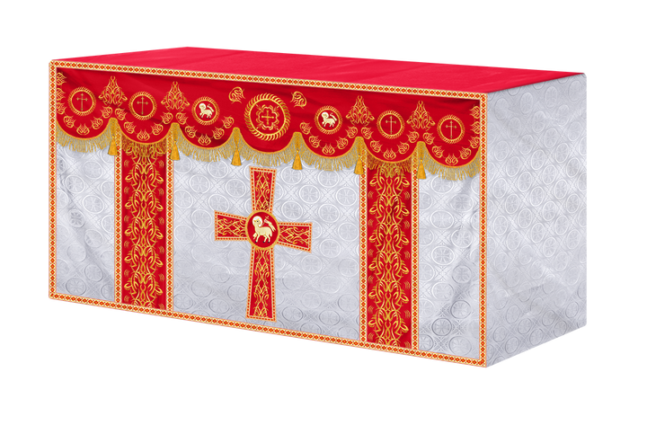 Church Altar Frontal with Ornate Embroidery & Spiritual Motifs
