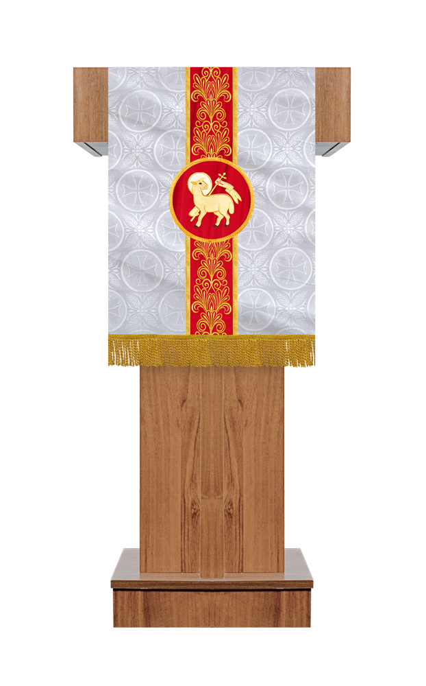 Premium Pulpit / Lectern Hanging with Embroidered Trims and Motif