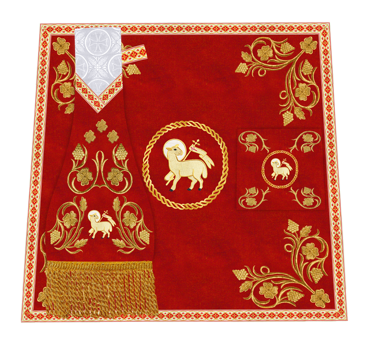 Elegant Embroidered Mass Set with Grapes Design