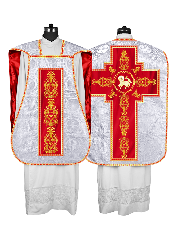 Roman Chasuble Vestments Adorned With Trims