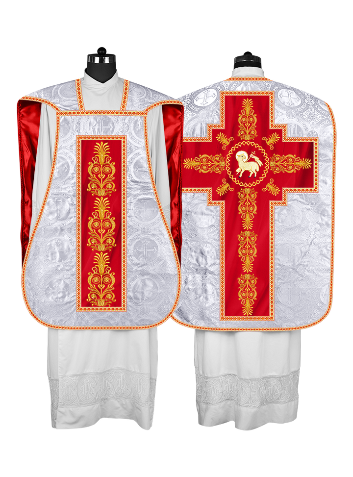 Roman Chasuble Vestments Adorned With Trims