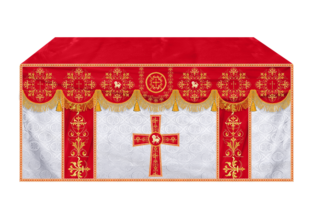 Embroidered Liturgical Church Altar Cloth with Spiritual Motif