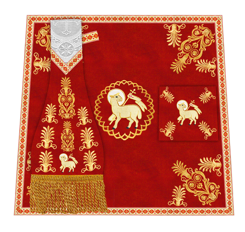 Roman Chasuble Vestments Adorned With Trims