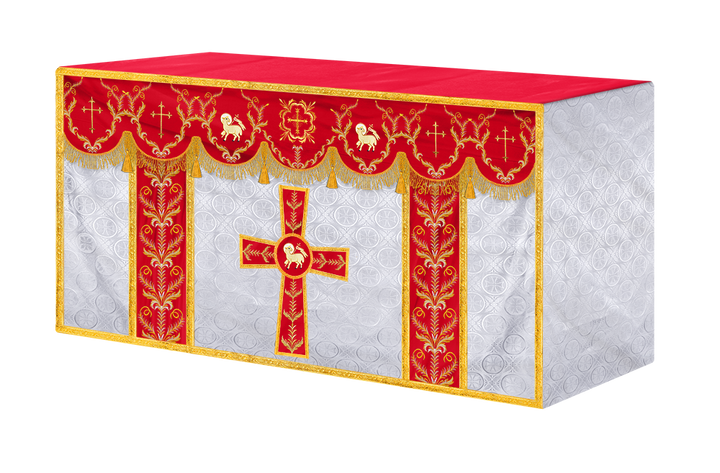 Handcrafted Church Altar Cloth with Detailed Embroidered Trims
