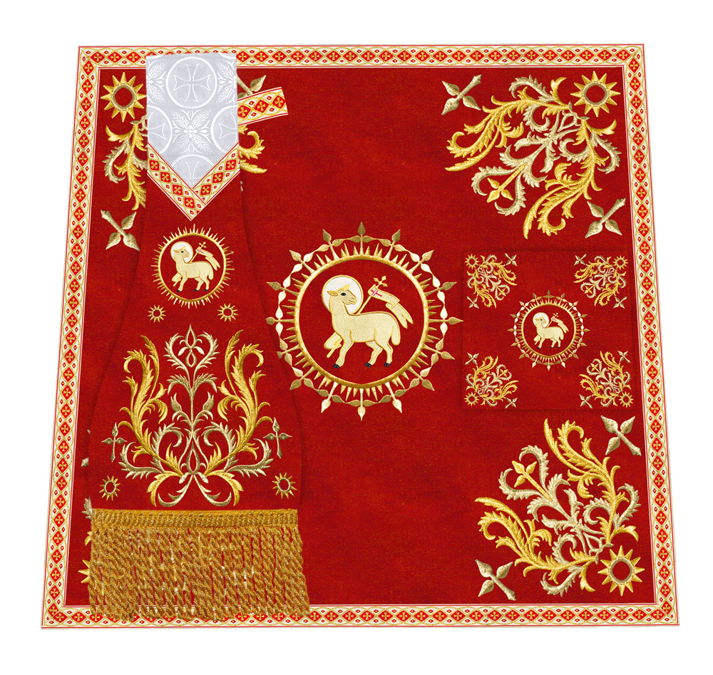 Elegant  church mass set with Embroidered Motif