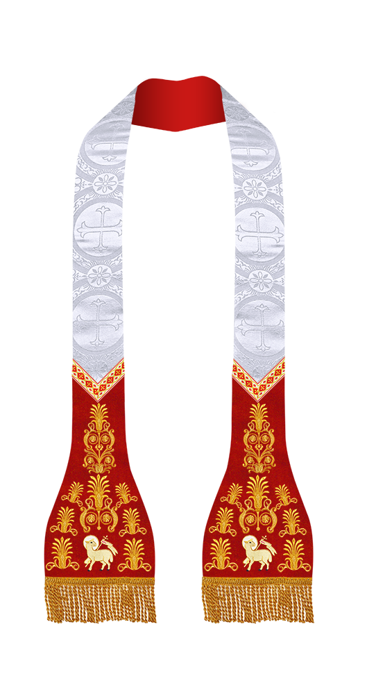 Embroidered Roman stole with Motif and trims