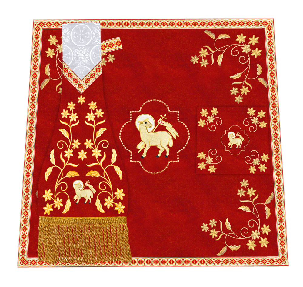 Catholic Altar Mass Set with Embroidered Motif