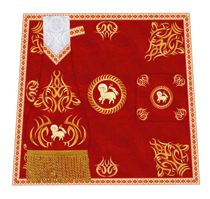 Ornate mass Set with Embroidered trims and motif
