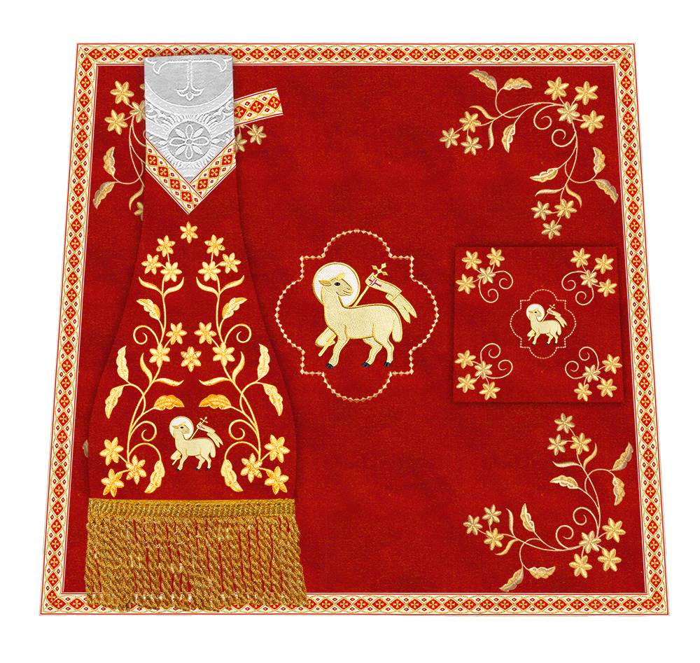 Borromean Chasuble Vestment Ornated With Floral Design and Trims