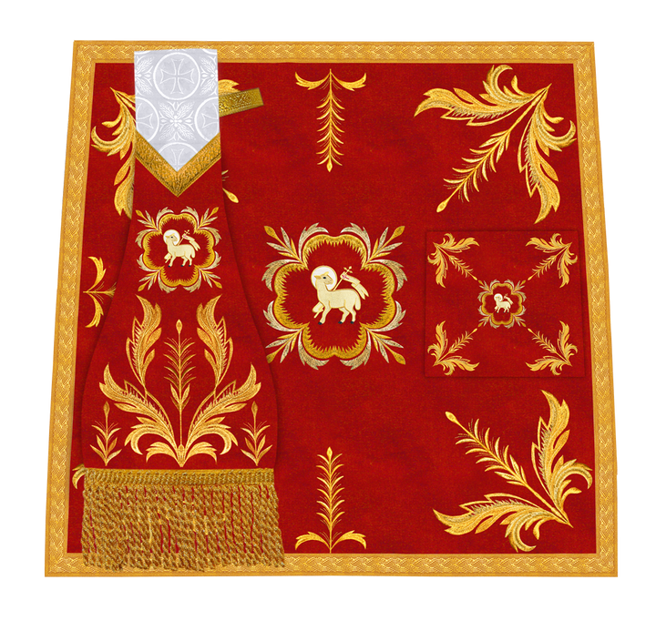 Handcrafted Church Altar Cloth with Detailed Embroidered Trims