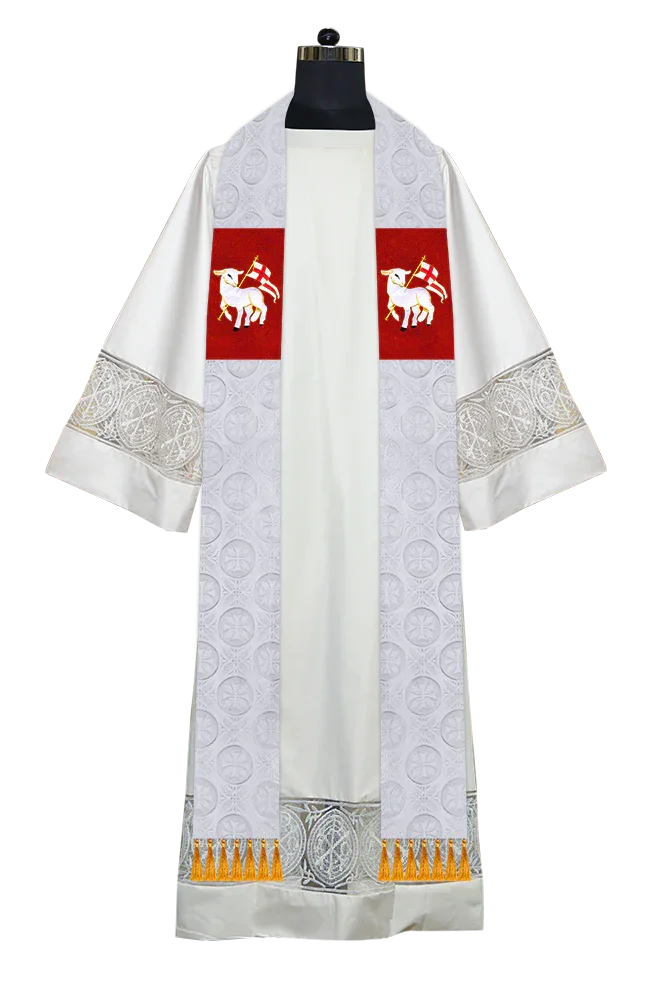 Ordination Stole with Embroidered Spiritual Motif