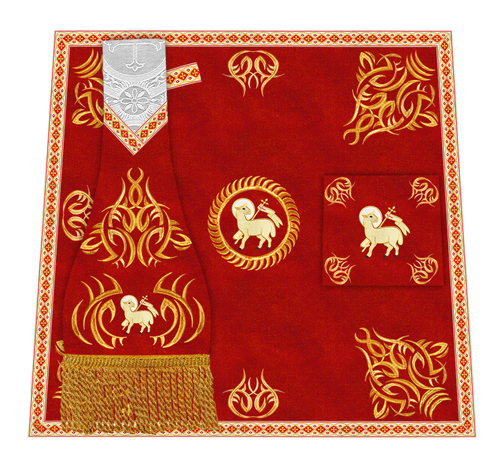 Set of Four Roman Chasuble with Embroidered Trims