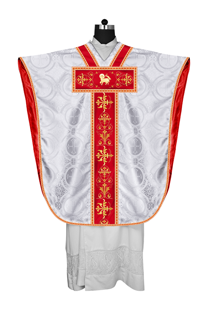 Borromean Chasuble Vestment With Spiritual Motifs and Trims