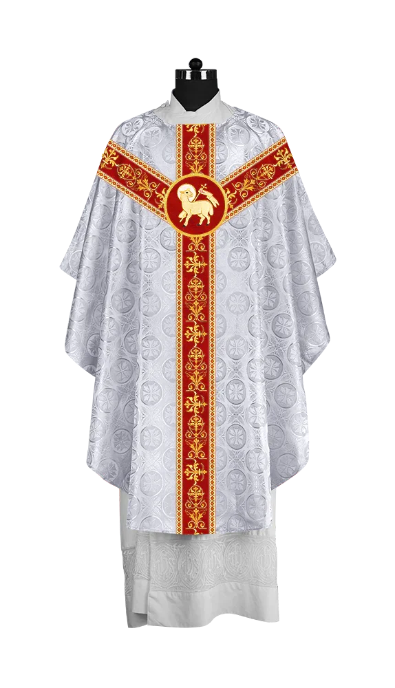 Elegant Gothic Chasuble with Embroidered Motif & Y-type Orphrey