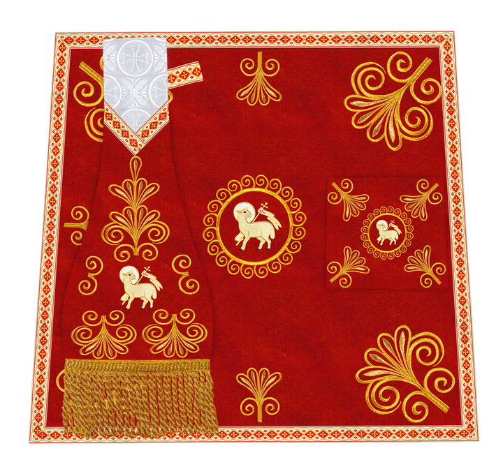 Ornate Altar Cloth with Gold Embroidery & Gothic Cross Design